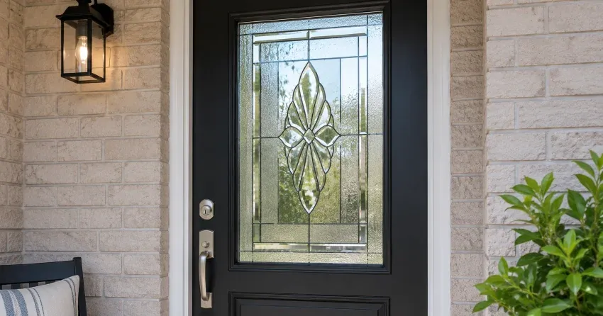 technician replacing a cracked decorative glass panel in Glasgow, Uxbridge