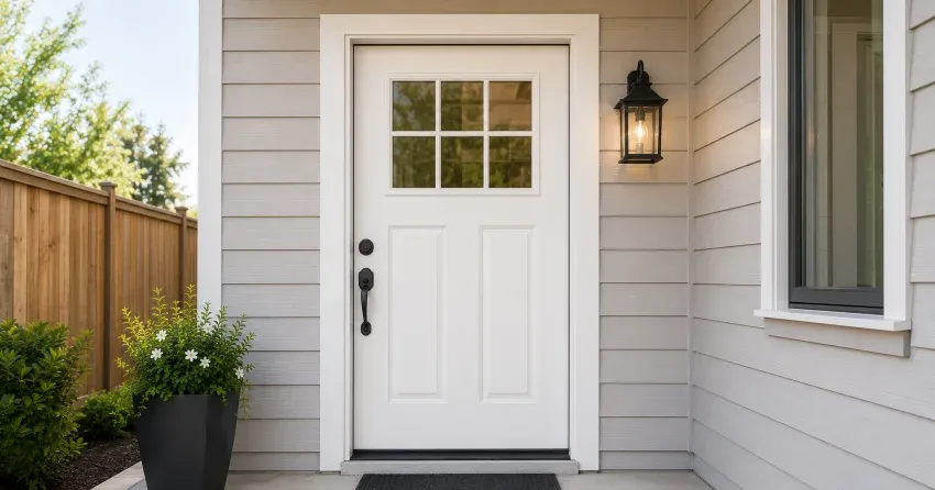 technician installing exterior door frame in Foxbridge, Uxbridge