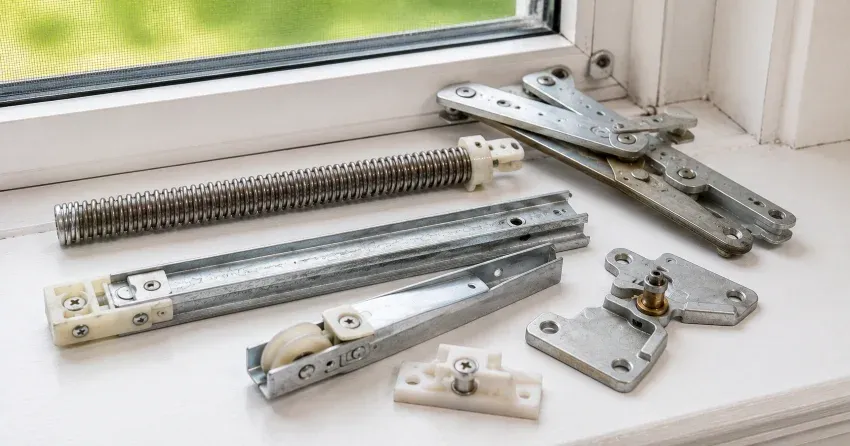 technician adjusting window sash alignment in Uxbridge home