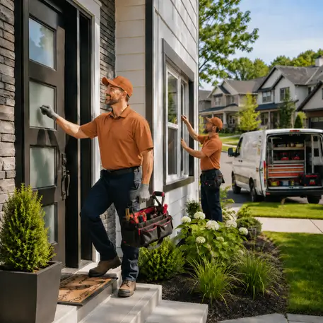 Crews attending door and window jobs in towns, villages and outlying properties across the service area
